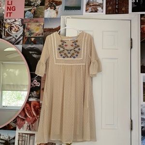 Embroidered Midi Dress